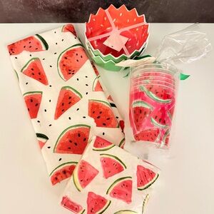Mud Pie Watermelon Party Tableware Set - Red and Green